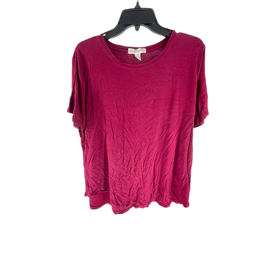 New York Laundry Magenta Pink Short Sleeve Blouse Women's Size XL